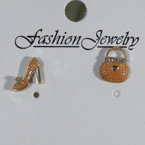 Small sparkling pocketbook and high heel - orange